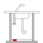 Spülbecken in der Küche (Kehrichtfach)